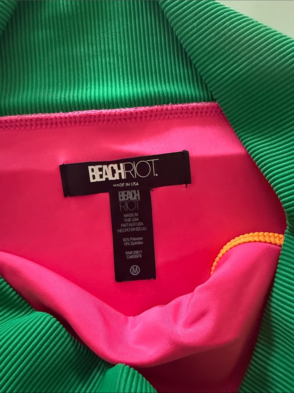 Beach Riot Neon Pink, Green & Yellow Colorblock Bikini Set - Picture 3 of 11